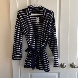 NWT Talbots Blue and White Striped Sweater  Size XL